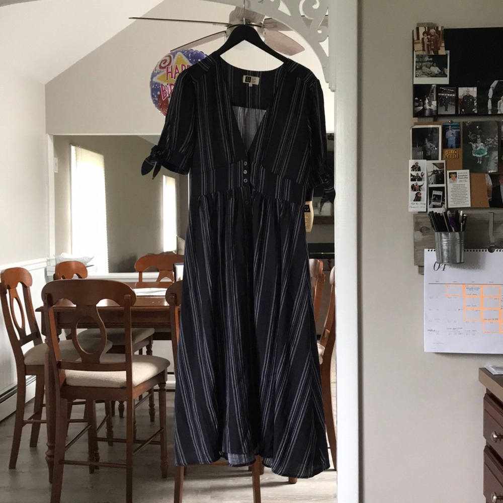Striped linen dress